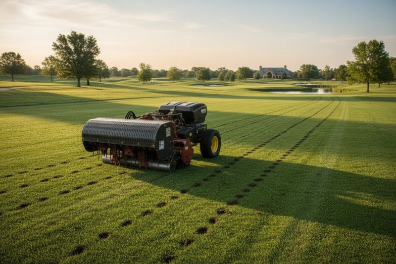 Commercial Lawn Aeration detail
