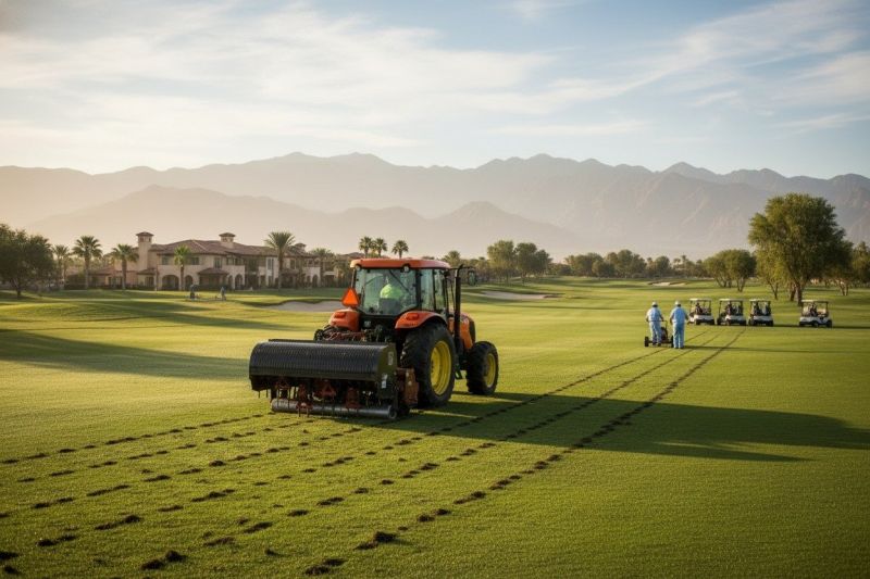 Commercial Lawn Aeration detail